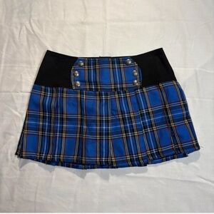 Royal Bones Plaid Pleated Skirt